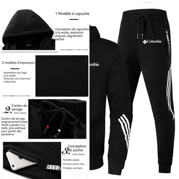 Track suits for men set ensemble de sweat-shirt à capuche noir et pantalon décontracté sweat a capuche homme convient à la course
